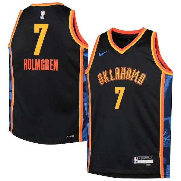 Lussuoso Chet Holmgren Oklahoma City Thunder Nike Youth 2024/25 Swingman Player Jersey City Edition Black