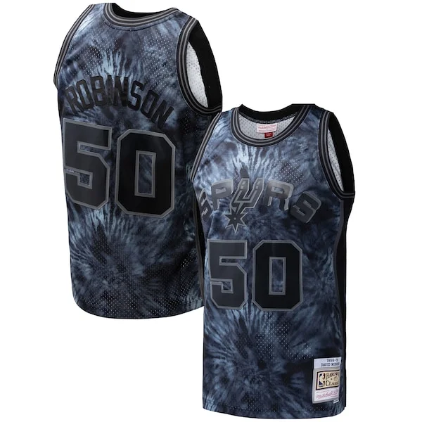 Accattivante Bellissimo David Robinson San Antonio Spurs Hardwood Classics 1998/99 Tie Dye Swingman Jersey Black