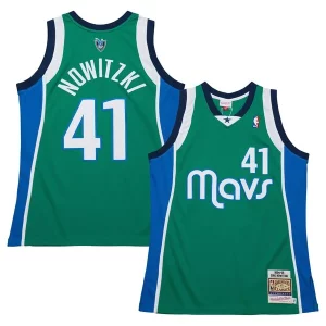 Gorgeous Dirk Nowitzki Dallas Mavericks 2004/05 Hardwood Classics Authentic Jersey Green