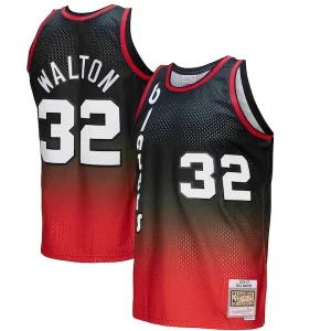 Incantevole Bill Walton Portland Trail Blazers 1976/77 Hardwood Classics Fadeaway Swingman Player Jersey Red/Black