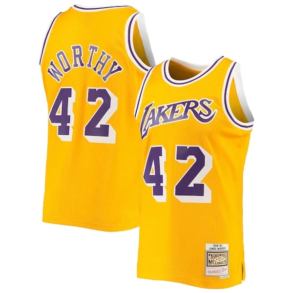 Bellissimo Carino Prestigioso James Worthy Los Angeles Lakers 1984/85 Hardwood Classics Swingman Jersey Gold
