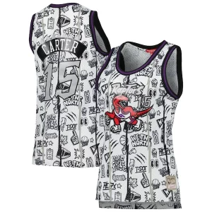 Eccezionale Accattivante Vince Carter Toronto Raptors Women's 1998 Doodle Swingman Jersey White
