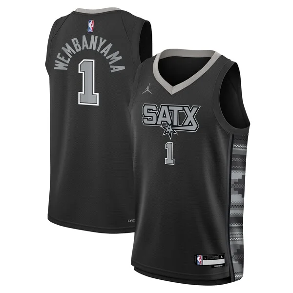 Cool Versatile Victor Wembanyama San Antonio Spurs Jordan Brand Youth Swingman Jersey Statement Edition Black