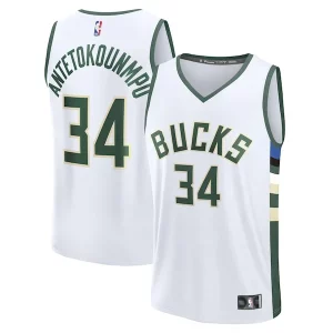 Eccezionale Meraviglioso Giannis Antetokounmpo Milwaukee Bucks Youth Fast Break Replica Player Jersey Association Edition White