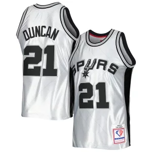 Carino Cool Magnifico Tim Duncan San Antonio Spurs 1998/99 Hardwood Classics 75th Anniversary Swingman Jersey Platinum