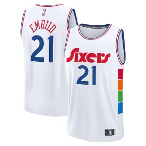 Bellissimo Raffinato Resistente Joel Embiid Philadelphia 76ers 2024/25 Fast Break Player Jersey City Edition White