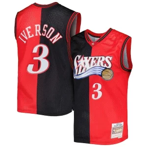 Duraturo Allen Iverson Philadelphia 76ers Hardwood Classics 2000/01 Split Swingman Jersey Black/Red