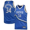 Trendy Delizioso Giannis Antetokounmpo Milwaukee Bucks Nike Youth 2024/25 Swingman Player Jersey City Edition Royal