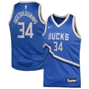 Trendy Delizioso Giannis Antetokounmpo Milwaukee Bucks Nike Youth 2024/25 Swingman Player Jersey City Edition Royal