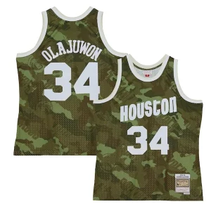 Duraturo Hakeem Olajuwon Houston Rockets Hardwood Classics 1993/94 Ghost Green Swingman Jersey Camo