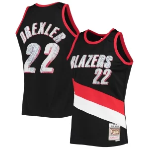 Raffinato Clyde Drexler Portland Trail Blazers 1991/92 Hardwood Classics NBA 75th Anniversary Diamond Swingman Jersey Black