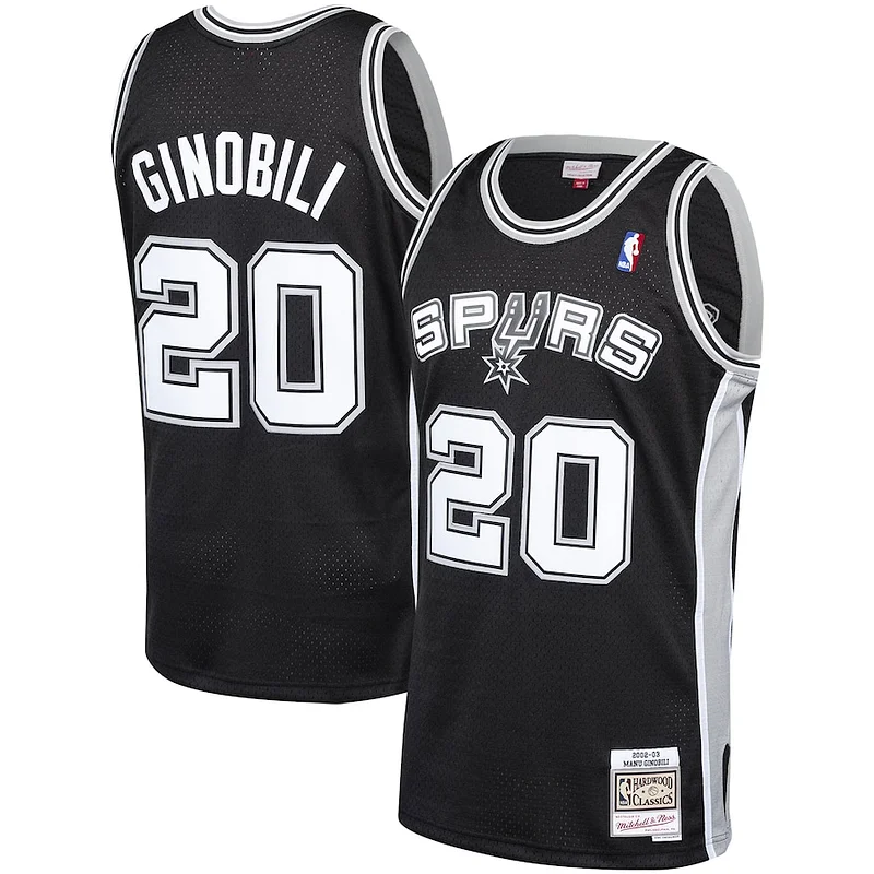 Lussuoso Duraturo Comodo Manu Ginobili San Antonio Spurs 2002 03 Hardwood Classics Player Swingman Jersey Black