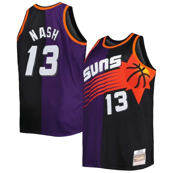 Comodo Steve Nash Phoenix Suns Big & Tall Hardwood Classics 1996/97 Split Swingman Jersey Purple/Black