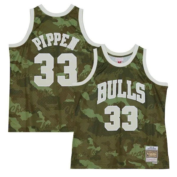 Robusto Elegante Scottie Pippen Chicago Bulls Hardwood Classics 1997/98 Ghost Green Swingman Jersey Camo
