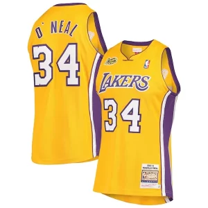 Moderno Duraturo Shaquille O'Neal Los Angeles Lakers 2000 NBA Finals Hardwood Classics Authentic Jersey Gold