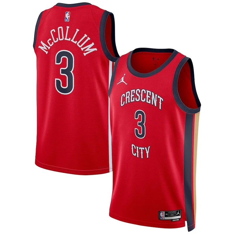 Delizioso Prestigioso CJ McCollum New Orleans Pelicans Jordan Brand Unisex Swingman Jersey Statement Edition Red