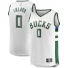 Raffinato Robusto Damian Lillard Milwaukee Bucks Youth Fast Break Player Jersey Association Edition White