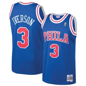 Eccezionale Carino Resistente Allen Iverson Philadelphia 76ers 1996/97 Hardwood Classics Throwback Swingman Jersey Royal