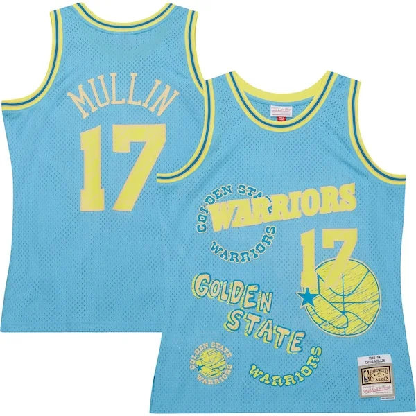 Comodo Delizioso Chris Mullin Golden State Warriors 1993/94 Swingman Sidewalk Sketch Jersey Light Blue