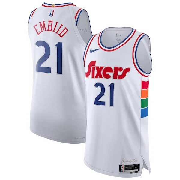 Attraente Resistente Sofisticato Joel Embiid Philadelphia 76ers Nike 2024/25 Authentic Player Jersey City Edition White