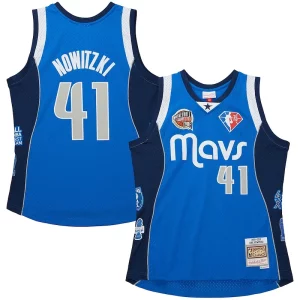 Eccezionale Ottimo Dirk Nowitzki Dallas Mavericks Unisex Hall of Fame Class of 2023 Throwback Swingman Jersey Blue