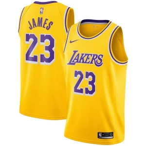 Moderno Delizioso LeBron James Los Angeles Lakers Nike Swingman Player Jersey Gold Icon Edition