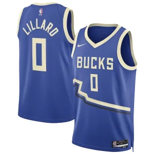 Meraviglioso Splendido Damian Lillard Milwaukee Bucks Nike Unisex 2024/25 Swingman Player Jersey City Edition Royal