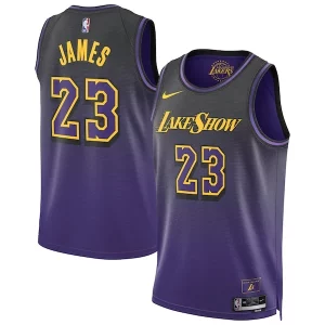Sofisticato LeBron James Los Angeles Lakers Nike Unisex 2024/25 Swingman Player Jersey City Edition Purple