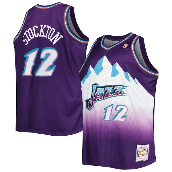 Lussuoso John Stockton Utah Jazz Big & Tall Hardwood Classics 1996/97 Swingman Jersey Purple