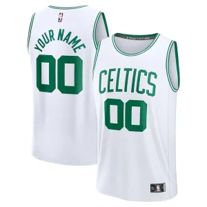 Incantevole Boston Celtics Fast Break Custom Jersey Association Edition White/Kelly Green/Black