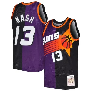 Pratico Gorgeous Steve Nash Phoenix Suns Hardwood Classics 1996/97 Split Swingman Jersey Purple/Black