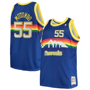 Eccezionale Dikembe Mutombo Denver Nuggets 1991/92 Big & Tall Hardwood Classics Swingman Jersey Royal