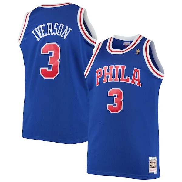 Comodo Cool Eccezionale Allen Iverson Philadelphia 76ers 1996/97 Big & Tall Hardwood Classics Swingman Jersey Royal/Black/Red/White