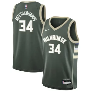 Attraente Moderno Giannis Antetokounmpo Milwaukee Bucks Nike Youth Swingman Jersey Icon Edition Hunter Green