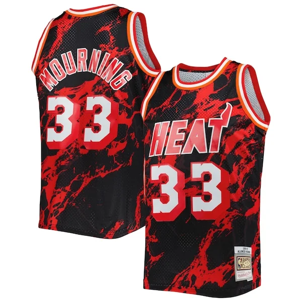 Magnifico Alonzo Mourning Miami Heat 1996/97 Hardwood Classics Marble Swingman Jersey Black