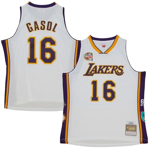 Prestigioso Gorgeous Cool Pau Gasol Los Angeles Lakers Unisex Hall of Fame Class of 2023 Throwback Swingman Jersey White
