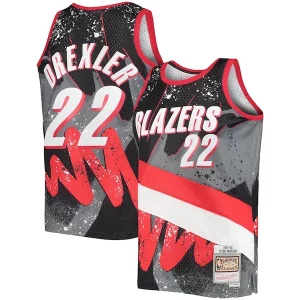 Sofisticato Clyde Drexler Portland Trail Blazers Hardwood Classics 1991/92 Hyper Hoops Swingman Jersey Black
