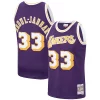 Ottimo Carino Kareem Abdul Jabbar Los Angeles Lakers Hardwood Classics Swingman Jersey Purple/Gold