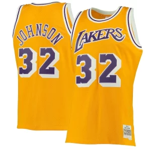 Meraviglioso Delizioso Lussuoso Magic Johnson Los Angeles Lakers 1984/85 Hardwood Classics Swingman Jersey Gold/Purple