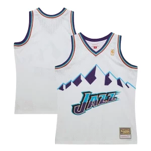 Moderno Robusto Fascinante Utah Jazz 1996 97 Hardwood Classics Swingman Jersey White