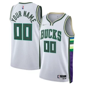 Stupendo Versatile Fascinante Milwaukee Bucks Nike 2021/22 Swingman Custom Jersey City Edition White
