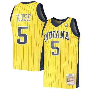 Fantastico Accattivante Jalen Rose Indiana Pacers 1999/00 Hardwood Classics Swingman Jersey Gold