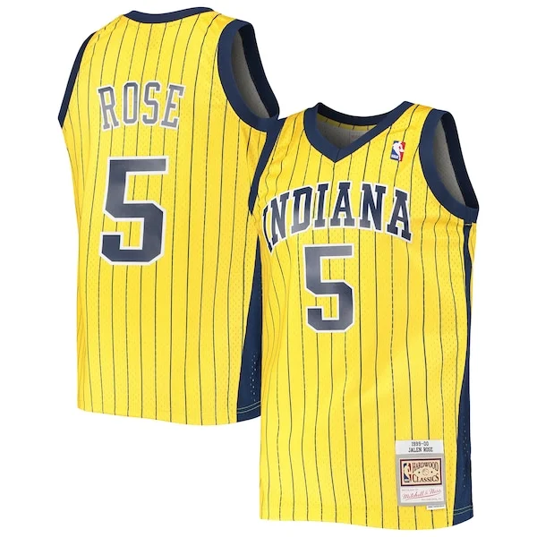Fantastico Accattivante Jalen Rose Indiana Pacers 1999/00 Hardwood Classics Swingman Jersey Gold