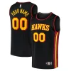 Accattivante Carino Duraturo Atlanta Hawks Youth Custom Fast Break Replica Jersey Black Statement Edition