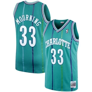 Fascinante Classico Alonzo Mourning Charlotte Hornets 1992/93 Hardwood Classics Swingman Jersey Teal