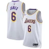 Pratico Bellissimo Duraturo LeBron James Los Angeles Lakers Nike Unisex Swingman Jersey Association Edition White