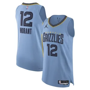 Prestigioso Ja Morant Memphis Grizzlies Jordan Brand Authentic Player Jersey Statement Edition Light Blue