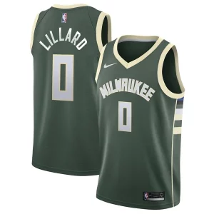 Incantevole Damian Lillard Milwaukee Bucks Nike Unisex Swingman Player Jersey Icon Edition Hunter Green
