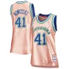 Fascinante Pratico Dirk Nowitzki Dallas Mavericks Women's 75th Anniversary Rose Gold 1998 Swingman Jersey Pink