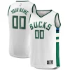 Robusto Sofisticato Milwaukee Bucks Youth Fast Break Replica Custom Jersey Association Edition White